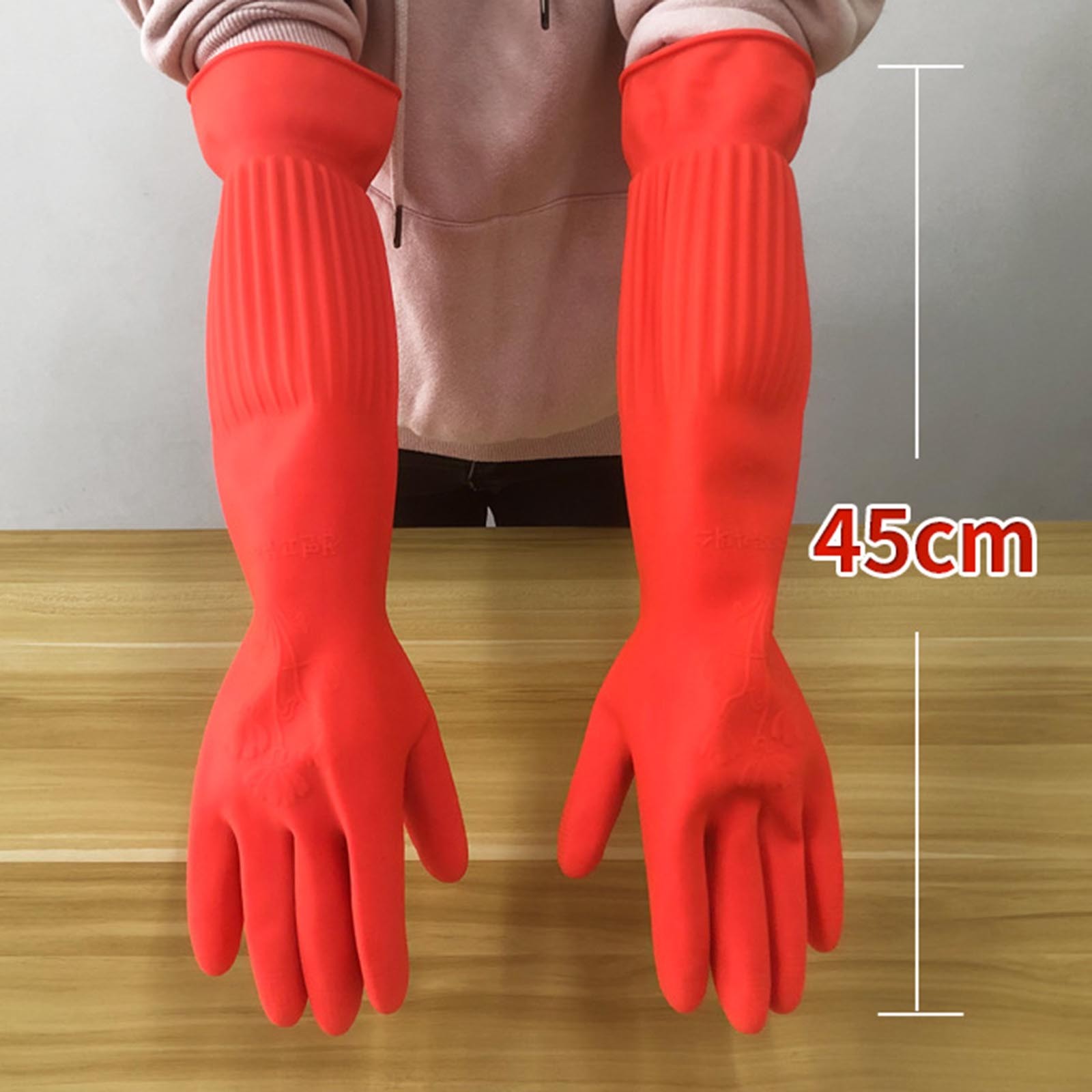 Dish Glove Rubber - 1pair Flexible Comfortable Rubber Clean Gloves