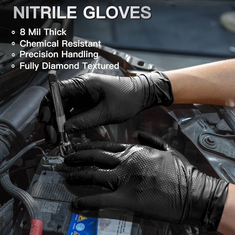 8Mil Thick Heavy Duty Safety W - огляд і ціна Nitrile Mechanic Glove